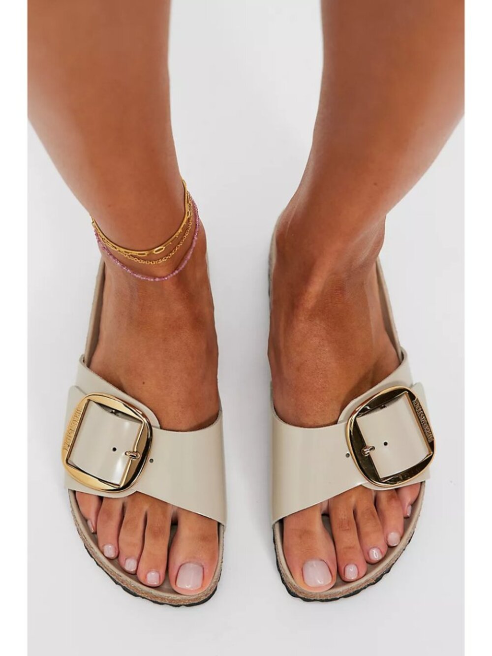 BIRKENSTOCK Madrid Big Buckle High Shine Sandals in Oyster Size US 9-9.5 / EU 40